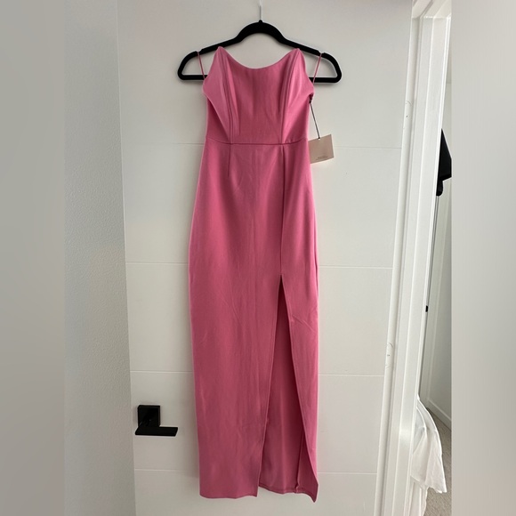 Superdown pink strapless formal bodycon maxi dress wedding party event NWT XS - Picture 12 of 16